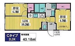 西武有楽町線 練馬駅 徒歩9分の賃貸マンション 1階2LDKの間取り