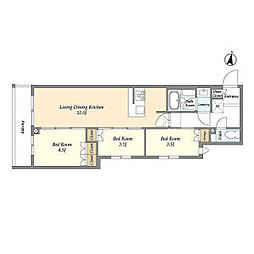 西武池袋線 中村橋駅 徒歩7分の賃貸マンション 3階3LDKの間取り