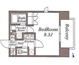 東京メトロ副都心線 要町駅 徒歩2分の賃貸マンション 2階1Kの間取り