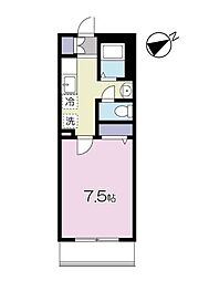 都営大江戸線 新江古田駅 徒歩7分の賃貸マンション 1階1Kの間取り