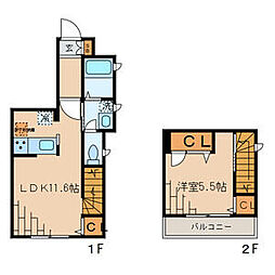 西武新宿線 都立家政駅 徒歩13分の賃貸マンション 1階1LDKの間取り