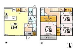 西武新宿線 都立家政駅 徒歩11分の賃貸一戸建て 1階3LDKの間取り