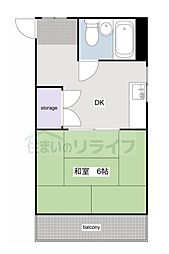 都営大江戸線 練馬春日町駅 徒歩10分の賃貸アパート 2階1DKの間取り