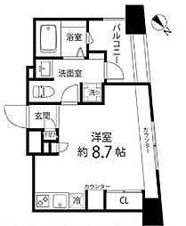 都営三田線 千石駅 徒歩2分の賃貸マンション 4階ワンルームの間取り