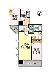 都営三田線 巣鴨駅 徒歩5分の賃貸マンション 5階2LDKの間取り