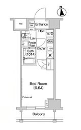 西武池袋線 富士見台駅 徒歩2分の賃貸マンション 7階1Kの間取り