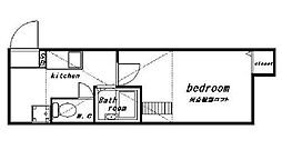 JR埼京線 板橋駅 徒歩8分の賃貸アパート 1階1Kの間取り