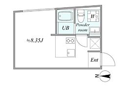 JR山手線 駒込駅 徒歩9分の賃貸マンション 1階1DKの間取り