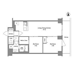 東武東上線 上板橋駅 徒歩13分の賃貸マンション 5階2LDKの間取り