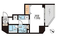 JR山手線 駒込駅 徒歩9分の賃貸マンション 7階1Kの間取り