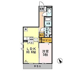 都営大江戸線 豊島園駅 徒歩11分の賃貸アパート 1階1LDKの間取り