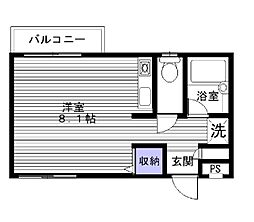 JR山手線 大塚駅 徒歩9分の賃貸マンション 1階ワンルームの間取り