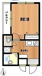 西武池袋線 椎名町駅 徒歩1分の賃貸マンション 1階1Kの間取り
