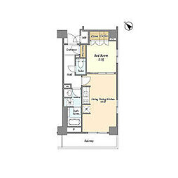 ウィルテラス滝野川 1LDKの間取図画像
