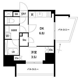 プレディアコート西日暮里 1DKの間取図画像