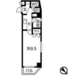 サンパティオ文京千石 1Kの間取図画像