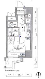 スパシエエル・ヴィエント・アース板橋タワー 1Kの間取図画像
