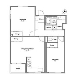 COMFORIA千石 2LDKの間取図画像