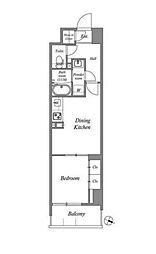 スプランディッド西日暮里 1DKの間取図画像