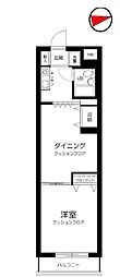 コスモ千駄木 1Kの間取図画像