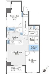 ラドゥセール巣鴨West 2LDKの間取図画像