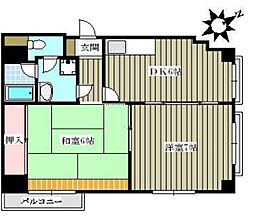 ハイネスイイダ 2DKの間取図画像
