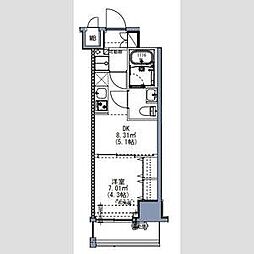 S-Residence尾久azure 1DKの間取図画像