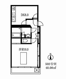 六義園第5コーポ 1DKの間取図画像
