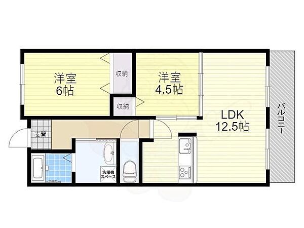 大阪府豊中市北桜塚２丁目(賃貸マンション2LDK・1階・55.00㎡)の写真 その2