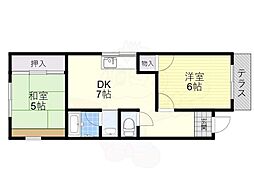 メゾン・フジイ 2DKの間取図画像
