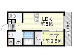 リアコート阪大前 4階/-
