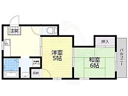 グランド・セゾンA 2階2Kの間取り