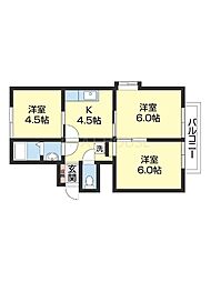 コープ砂山 3DKの間取図画像