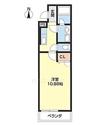 パイナップル荘 1階1Kの間取り