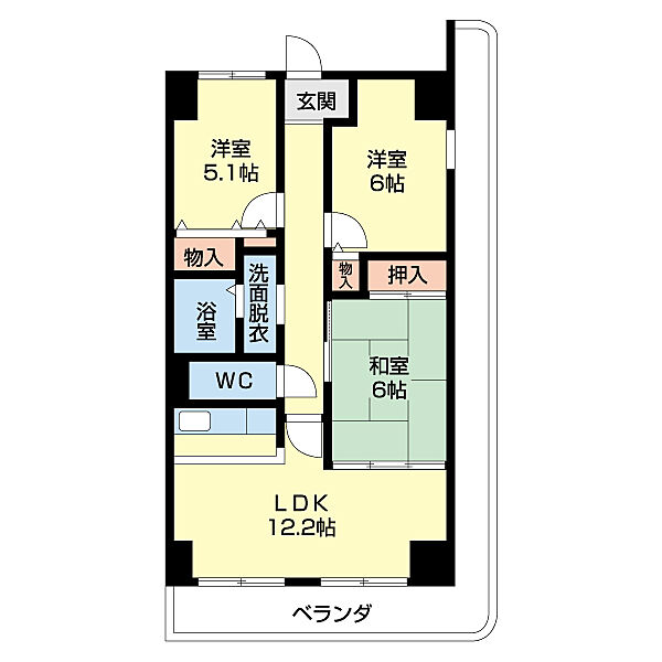 アミスターSKビル ｜和歌山県和歌山市太田４丁目(賃貸マンション3LDK・4階・66.00㎡)の写真 その2