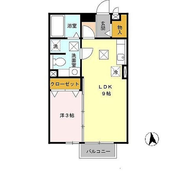 リビングタウン紀三井寺　Ａ棟 A103｜和歌山県和歌山市三葛(賃貸アパート1LDK・1階・33.39㎡)の写真 その2