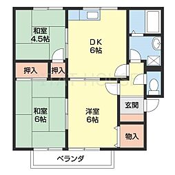 セジュールアキバ 2階3DKの間取り