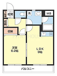 フローラゆう 1階1LDKの間取り