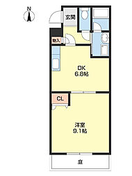 M　グラナート 1階1DKの間取り