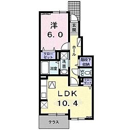 ベリーリーフ 1階1LDKの間取り
