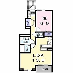 サンレミ・ブーケ・アイ 1階1LDKの間取り