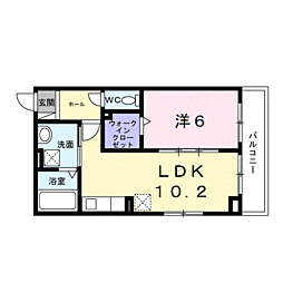 ヒカルサ和歌山本町 1階1LDKの間取り