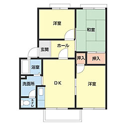 フレグランス雑賀 2階3DKの間取り