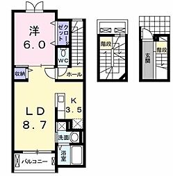 モデッサ　クスミール 3階1LDKの間取り