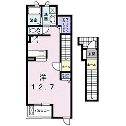 サニーライツI 2階ワンルームの間取り