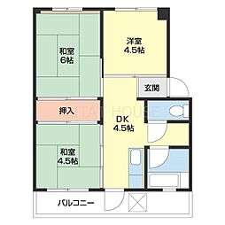 プレミアムハイツ榎原 3DKの間取図画像