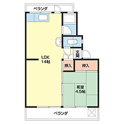 狐島ヒルズ 1LDKの間取図画像