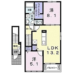 ランプロンアヤ3 2LDKの間取図画像