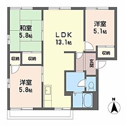 マリポーサ前田 3LDKの間取図画像