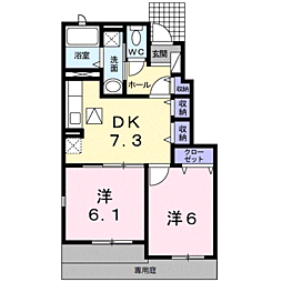 アバンツァート水尻 2DKの間取図画像